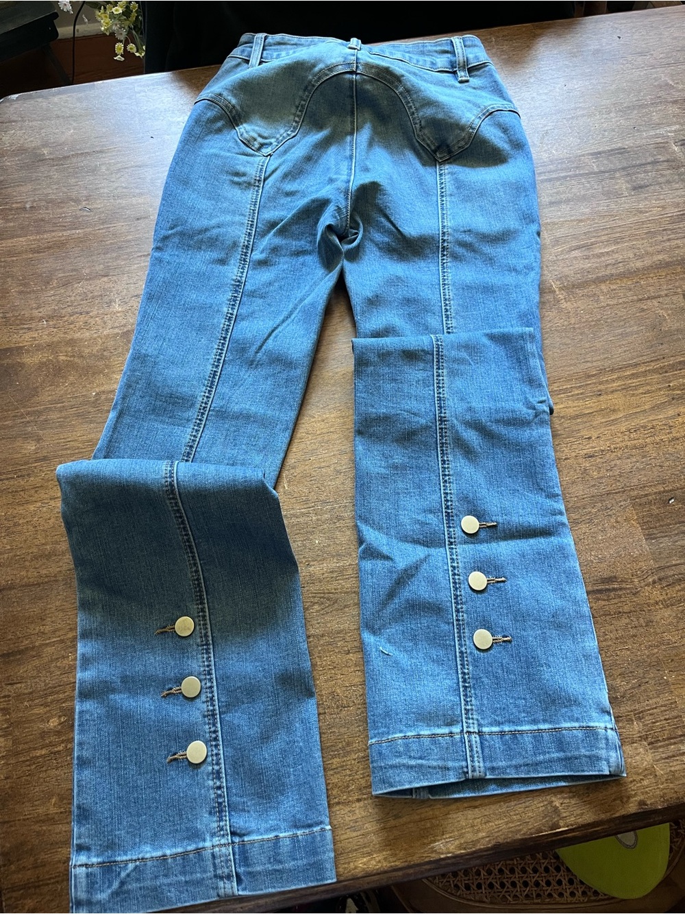 NWT Flamingals Boot Cut Light Wash Bootcut Jeans With Button Detail